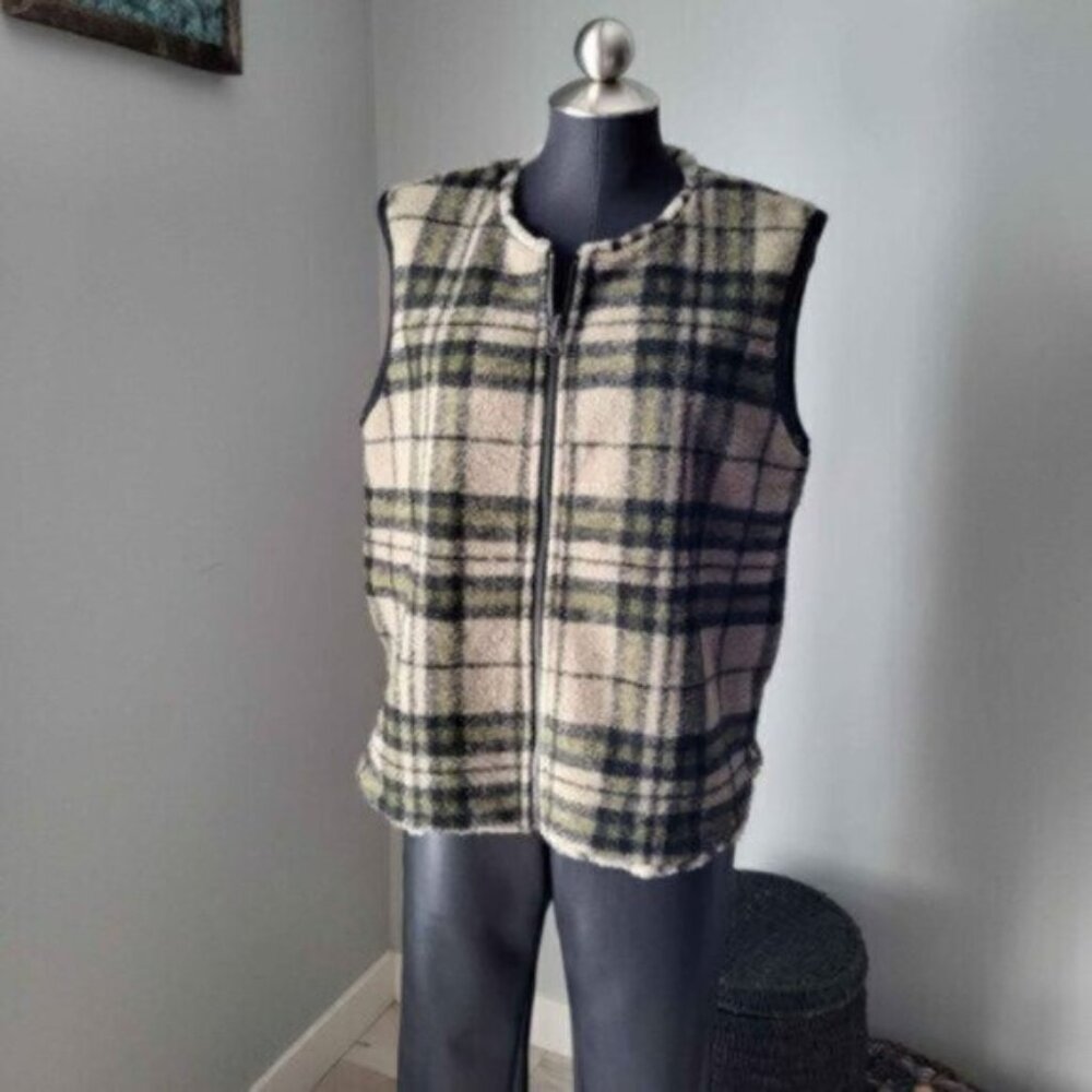 YEST Reversible Leopard / Plaid Vest NWT Sz 12 - Picture 8 of 10